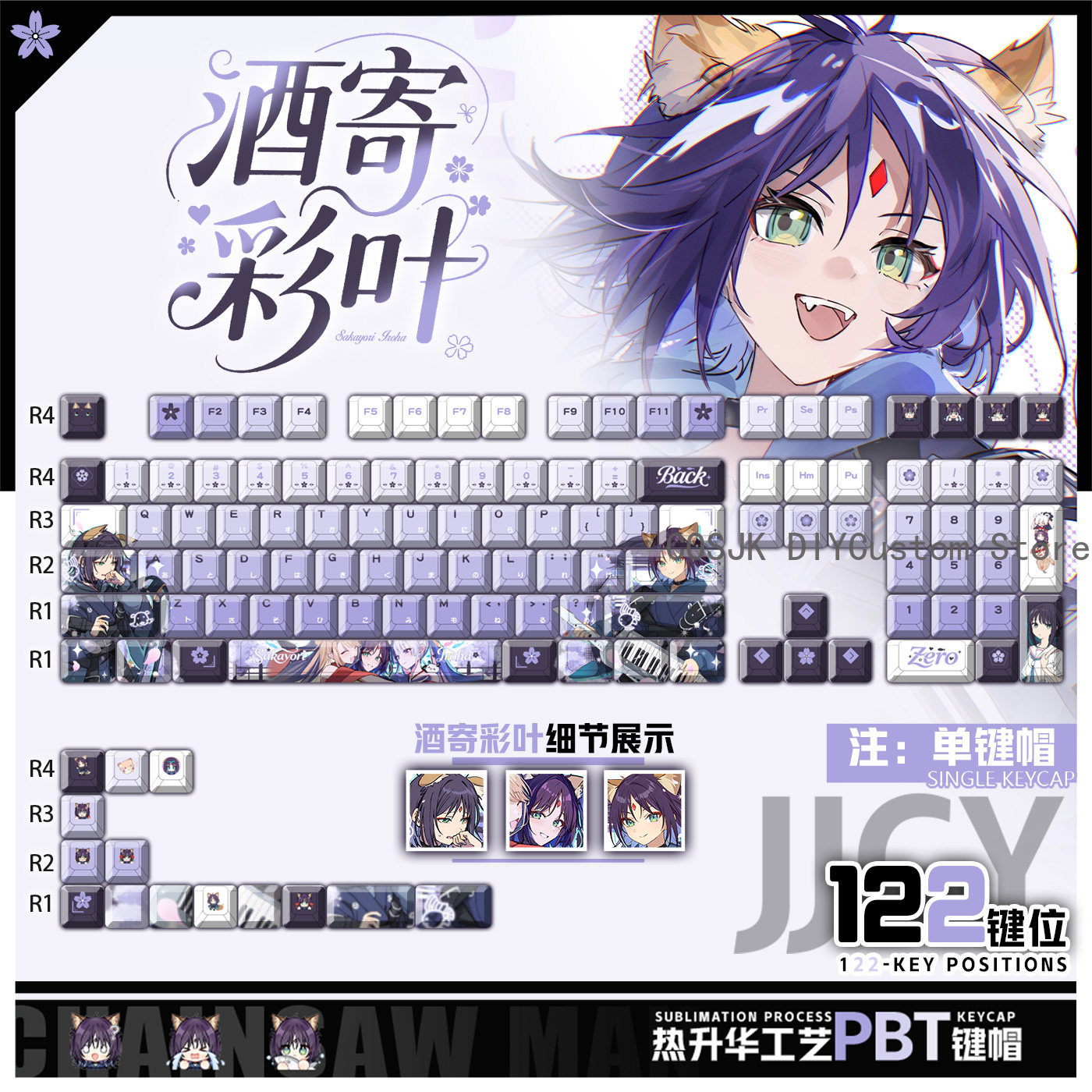 Gaming Accessories Gamestop - 122 Teclas Anime Princesa Cósmica Kaguya!