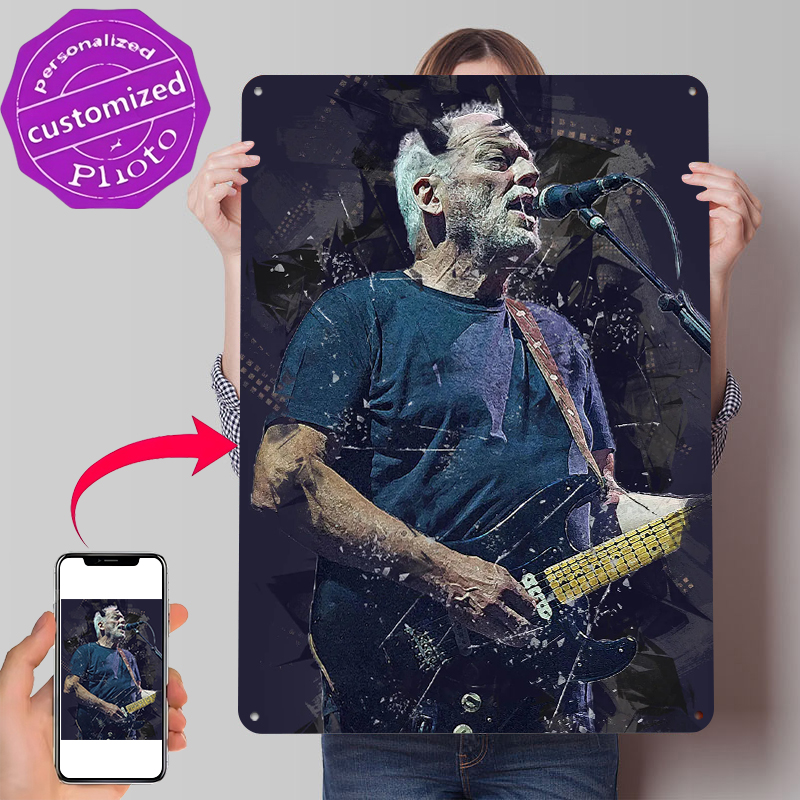 Gaming Accessories Men - Póster Metálico de David Gilmour, Arte
