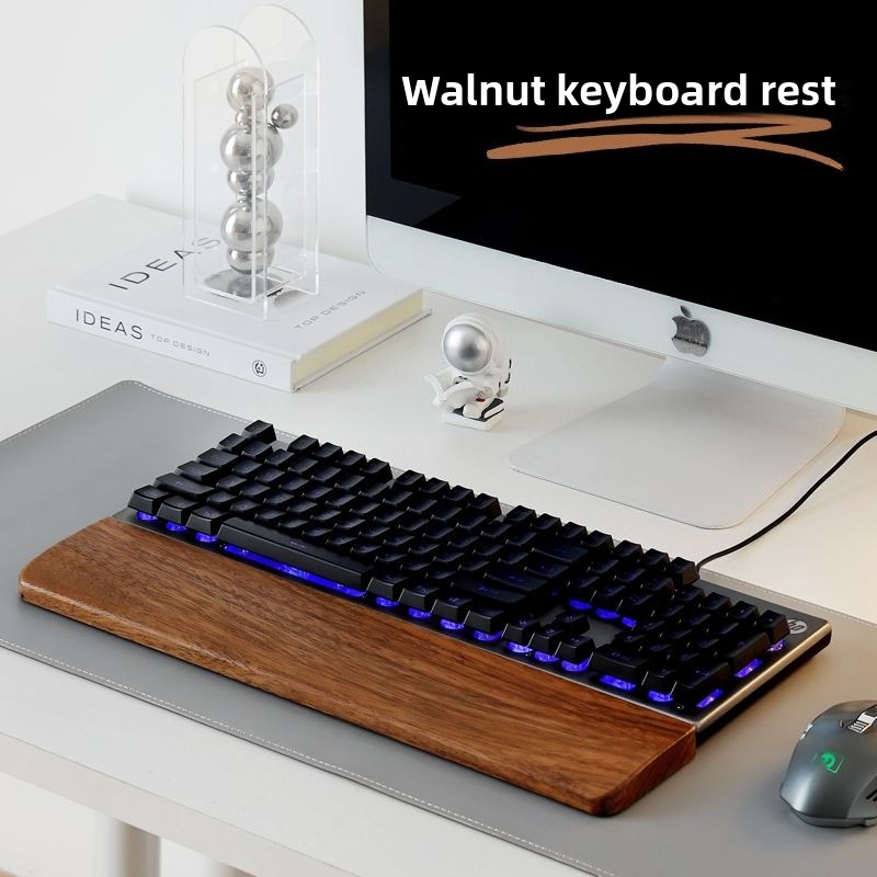 Wrist Rest Ergonomic - Teclado de madera maciza, reposamanos, alfombrilla